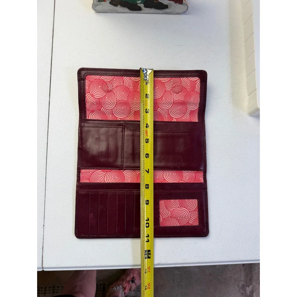 Hobo Clutch Wallet Large Plum Burgundy Leather Organizer Boho Chic Travel Bag